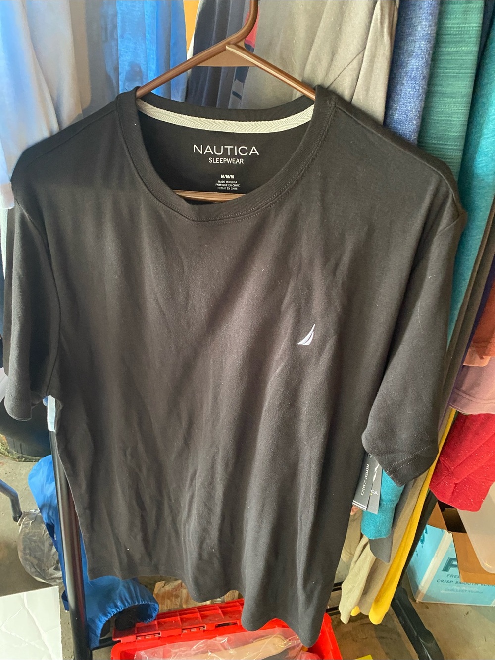 Nautica Men’s Black Short-Sleeve/medium